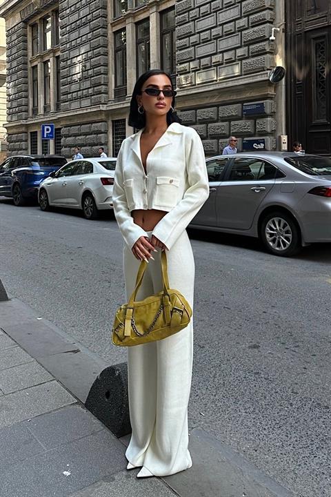 Nancy Kruveze Yaka Crop Takım 9954 - 25