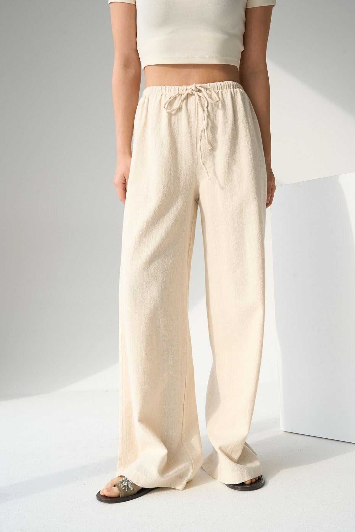 Naturel Keten Pantolon