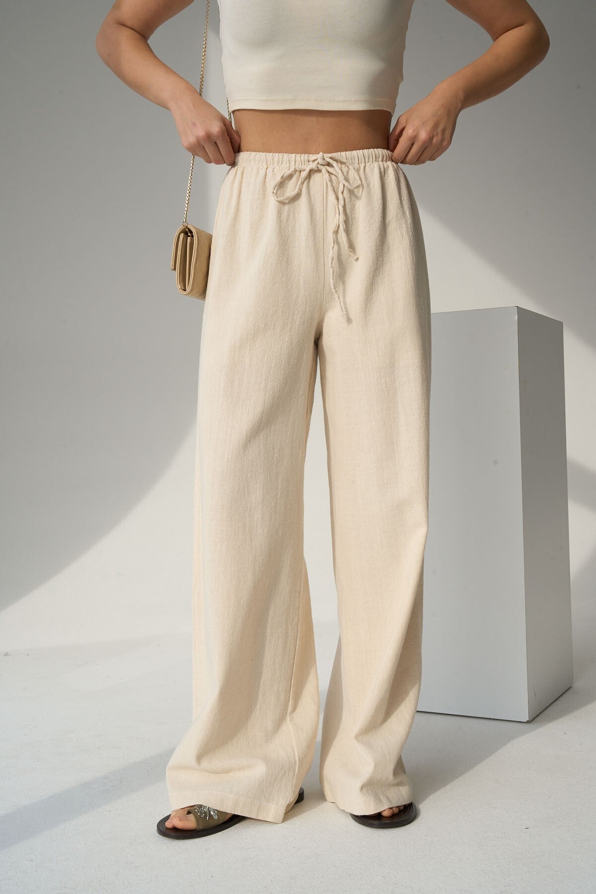 Naturel Keten Pantolon