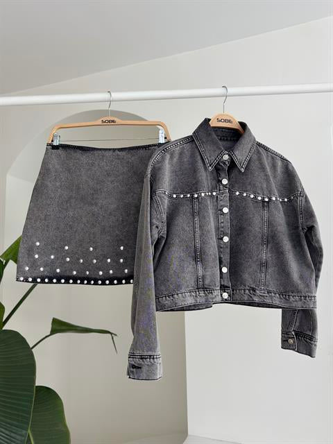 Nouvelle Taş Detay Denim Takım 9930