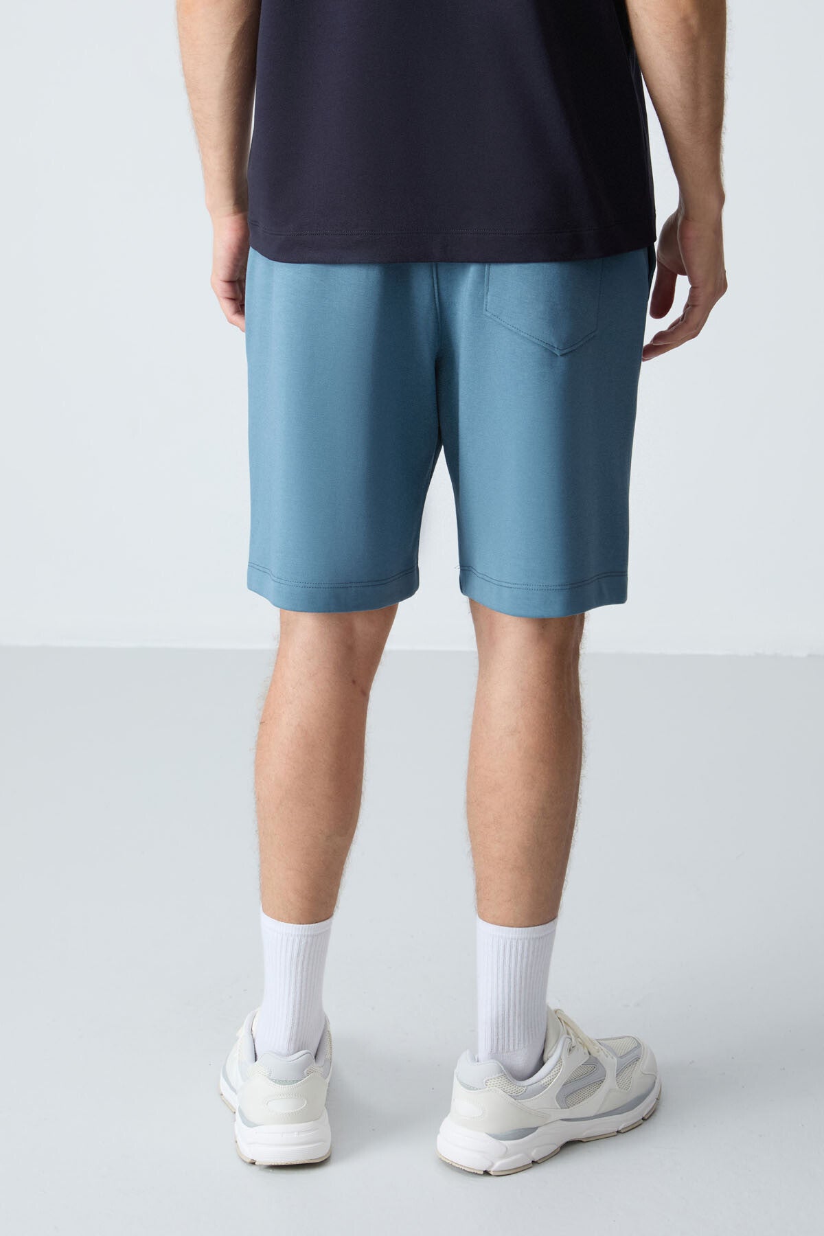 Orman yeşili Pamuklu Kalın Yumuşak Dokulu Standart Fit Basic Erkek Şort - 81275