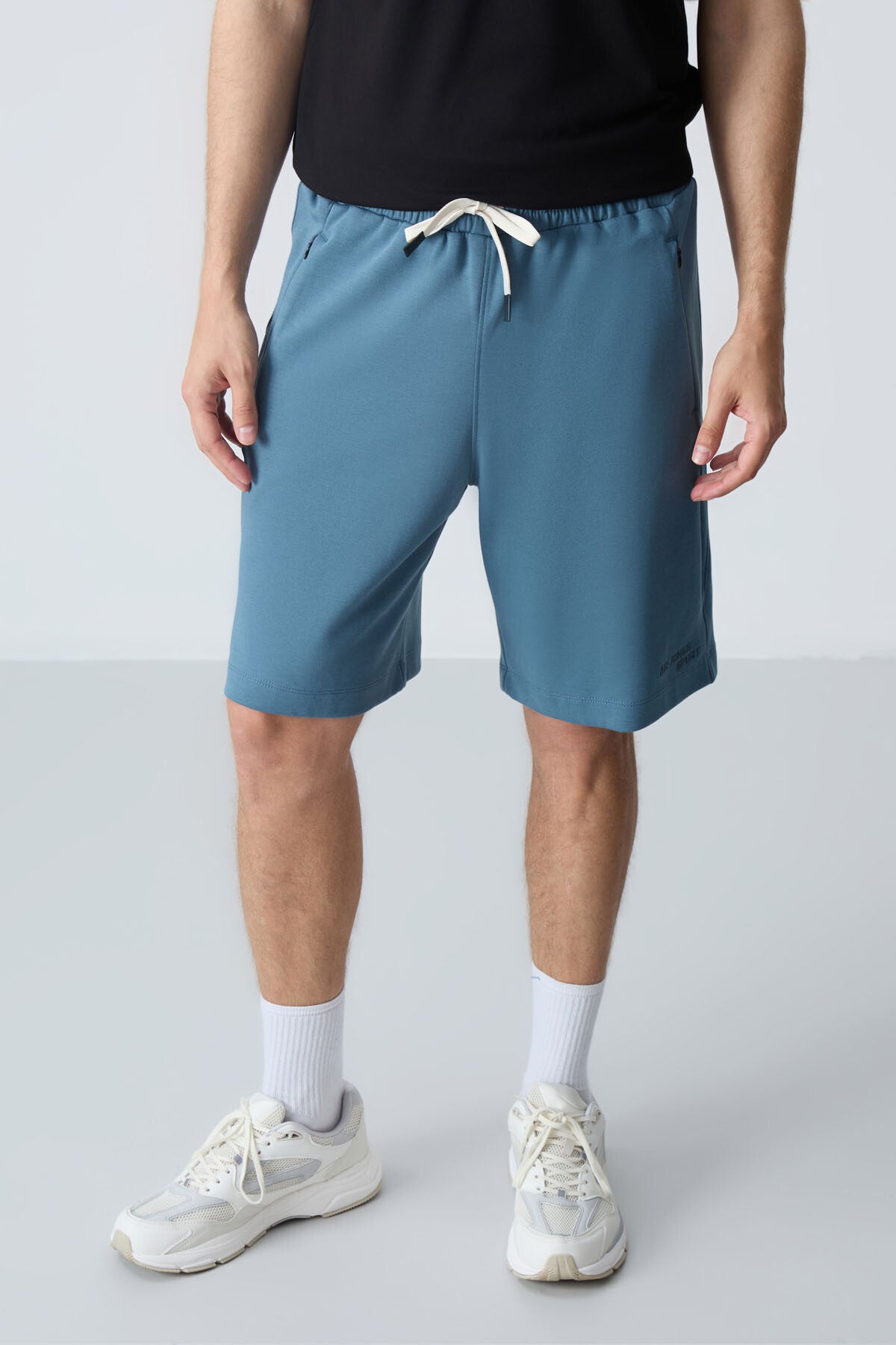 Orman yeşili Pamuklu Kalın Yumuşak Dokulu Standart Fit Basic Erkek Şort - 81276