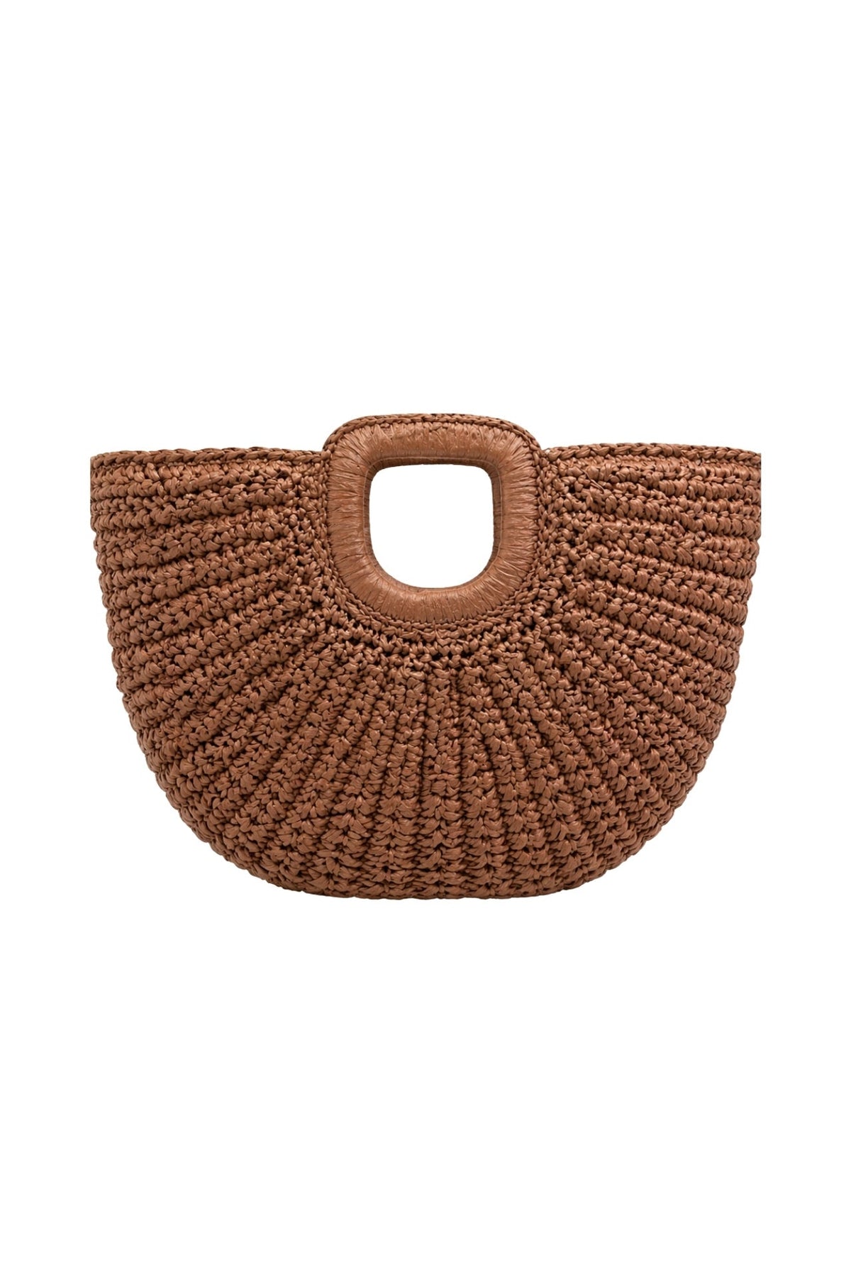Oval Form Hasır El Çantası - Siyah