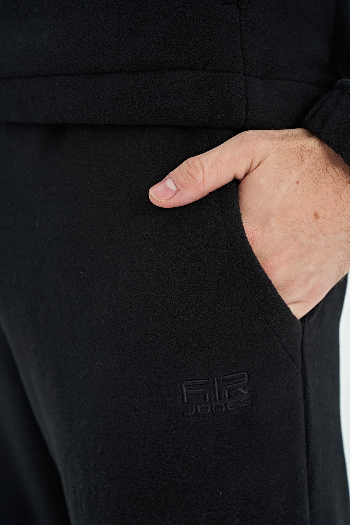 Hektor Siyah Kapüşonlu Polar Erkek Eşofman Takım - 85227