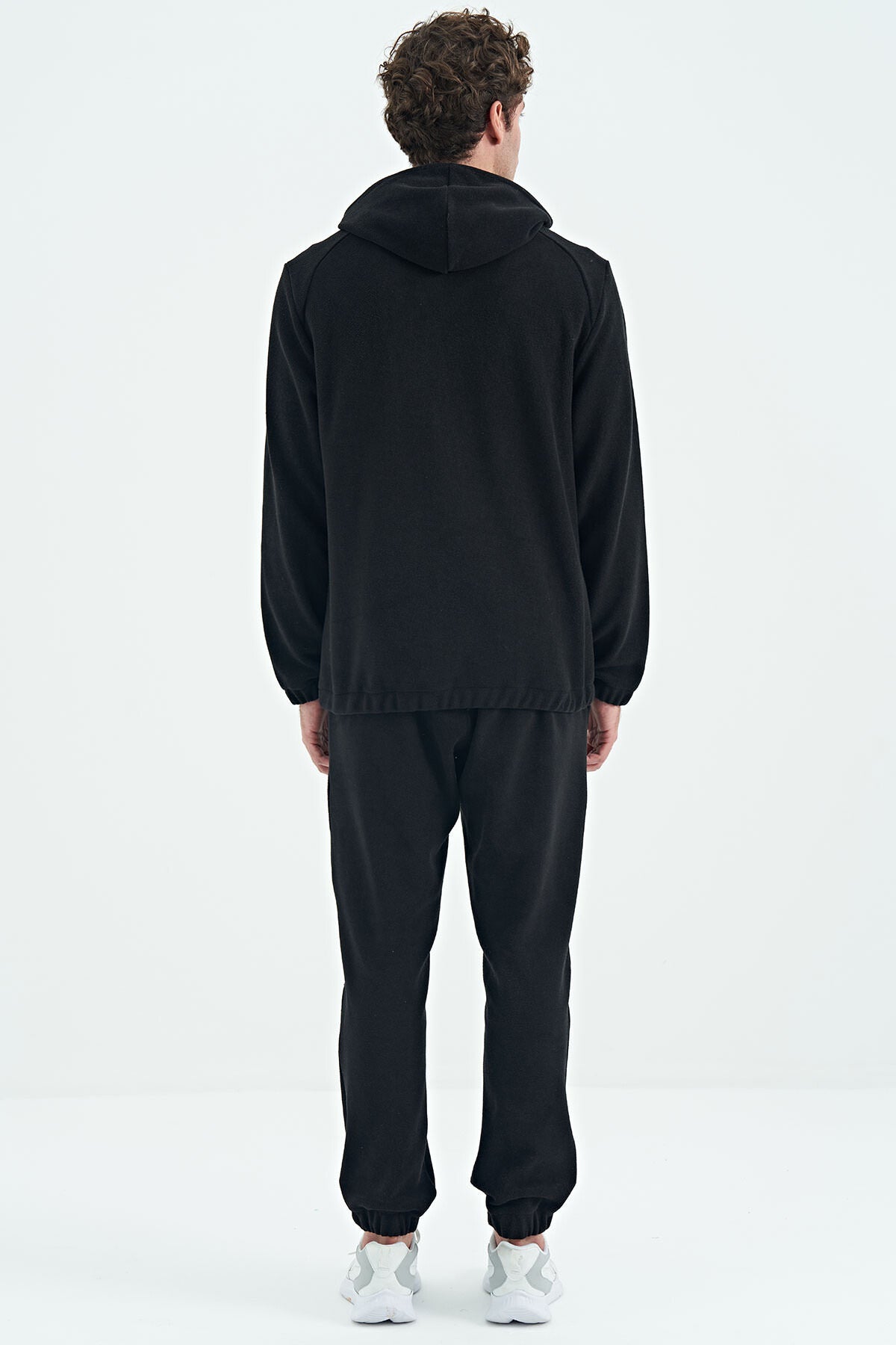 Hektor Siyah Kapüşonlu Polar Erkek Eşofman Takım - 85227