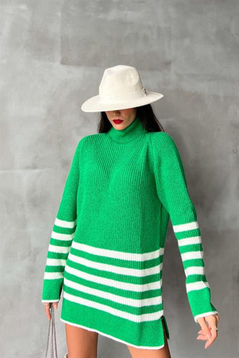 Palgen Çizgili Oversize Kazak 1195-09