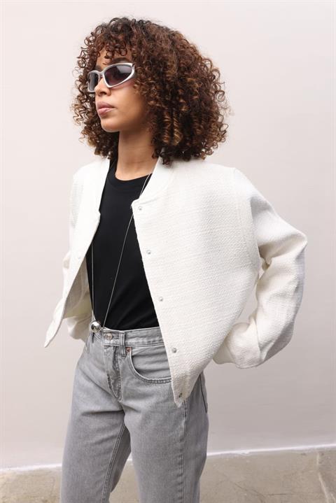 Paola Dokulu Bomber Ceket 6071-8