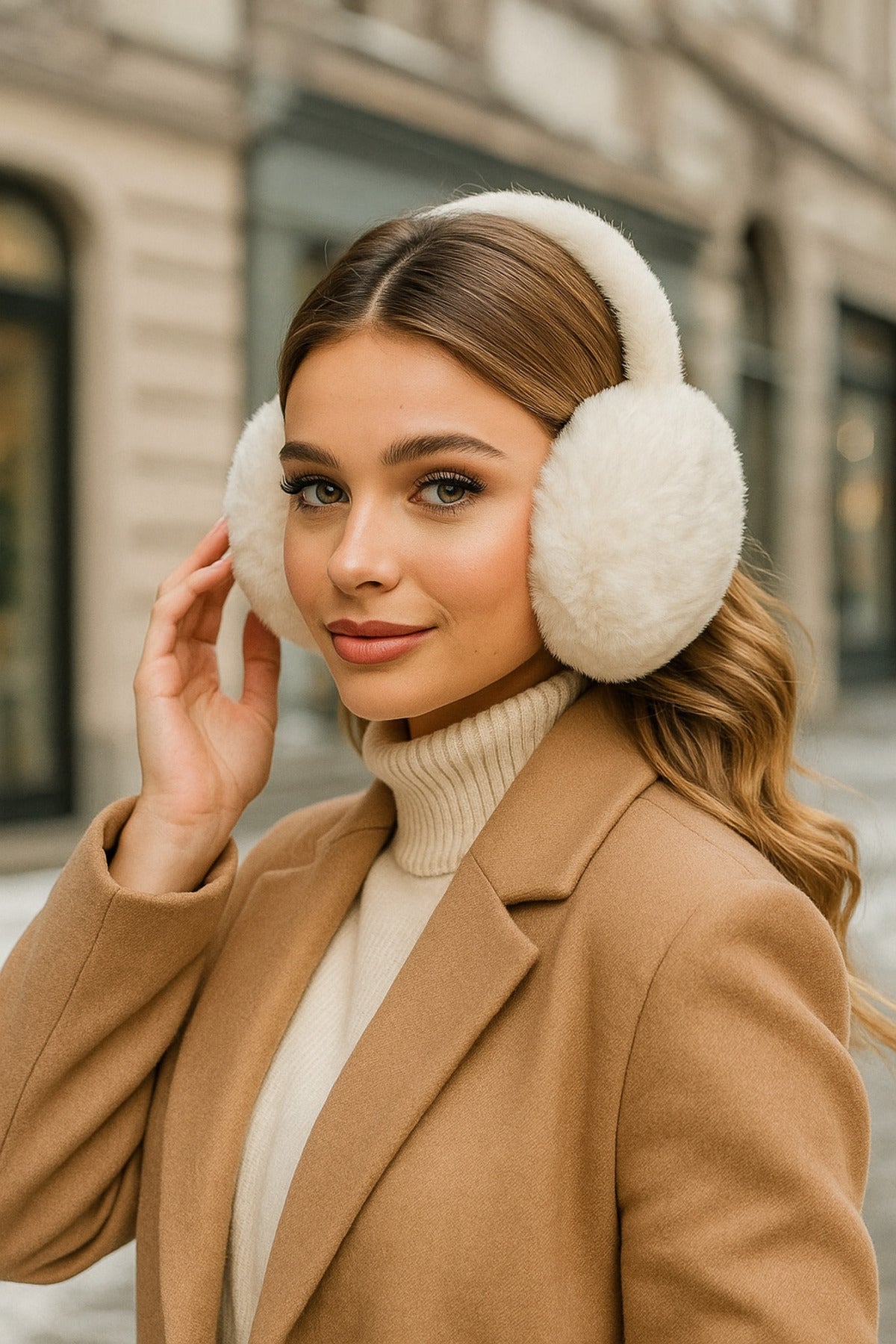 Beyaz İthal Peluş Kulaklık KLK01