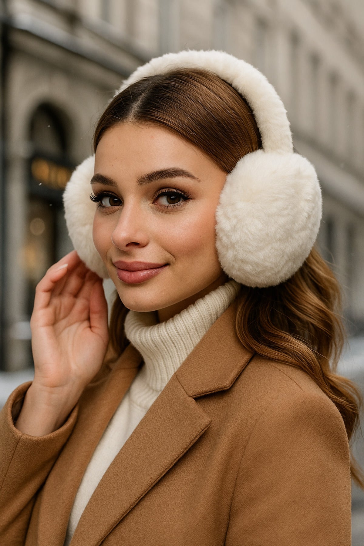 Beyaz İthal Peluş Kulaklık KLK01