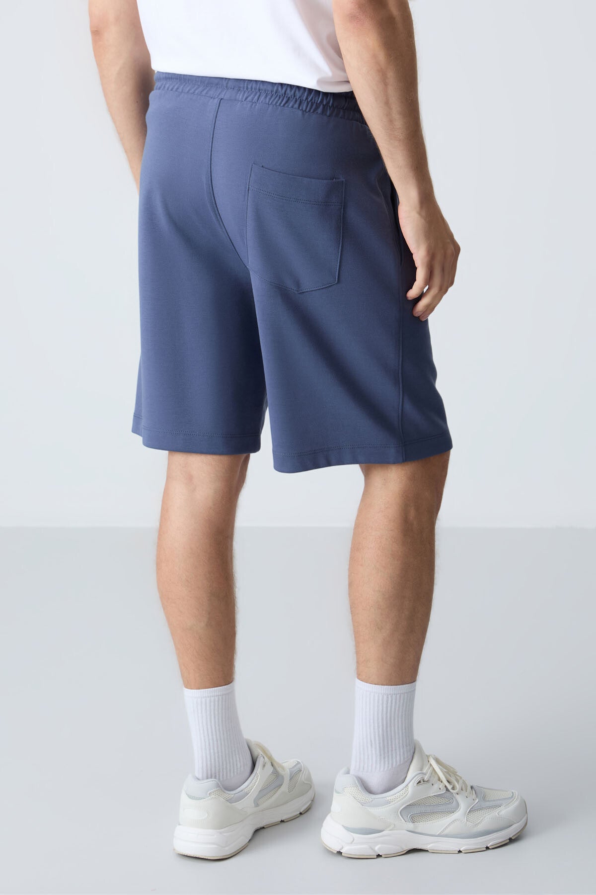 Petrol Pamuklu Kalın Yumuşak Dokulu Standart Fit Basic Erkek Şort - 81275
