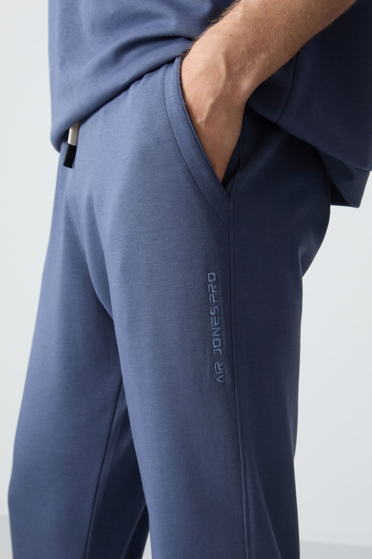 Petrol Pamuklu Kalın Yumuşak Dokulu Oversize Fit Basic Erkek Eşofman Takım - 85261