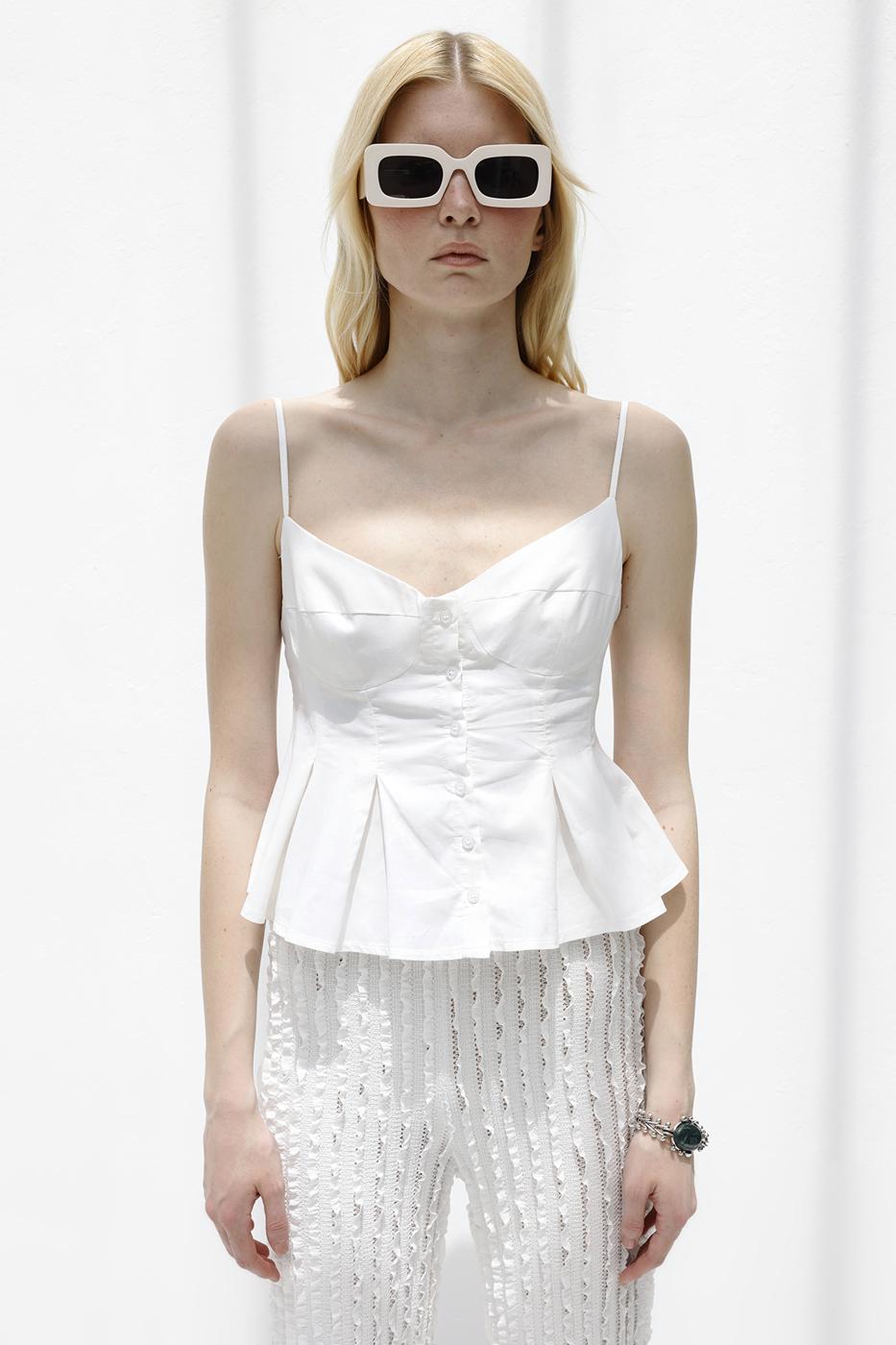 Pleated Strap Blouse
