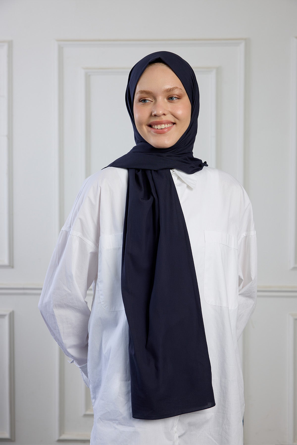 Pure Pamuk Şal - Lacivert