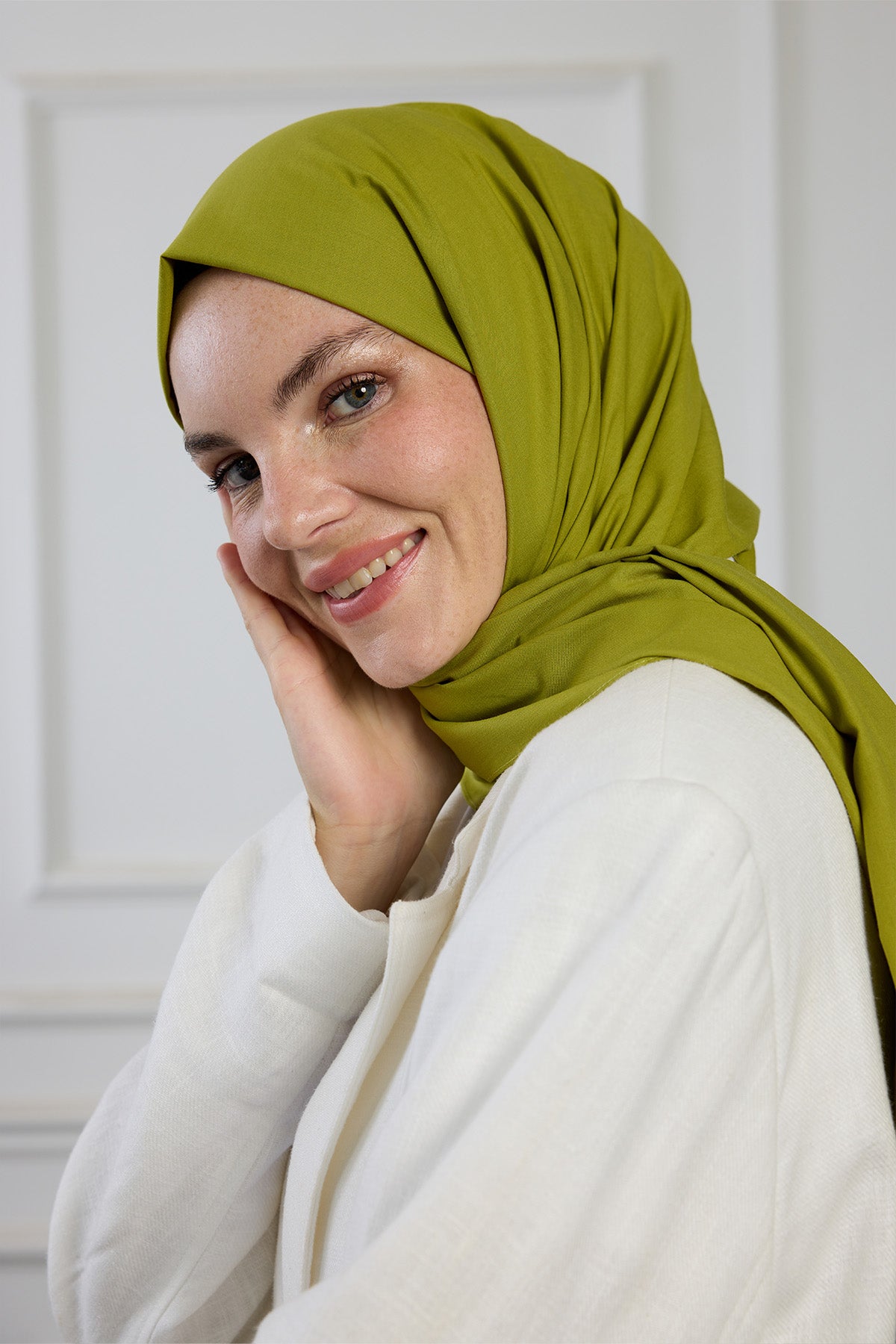 Pure Pamuk Şal - Yağ Yeşili