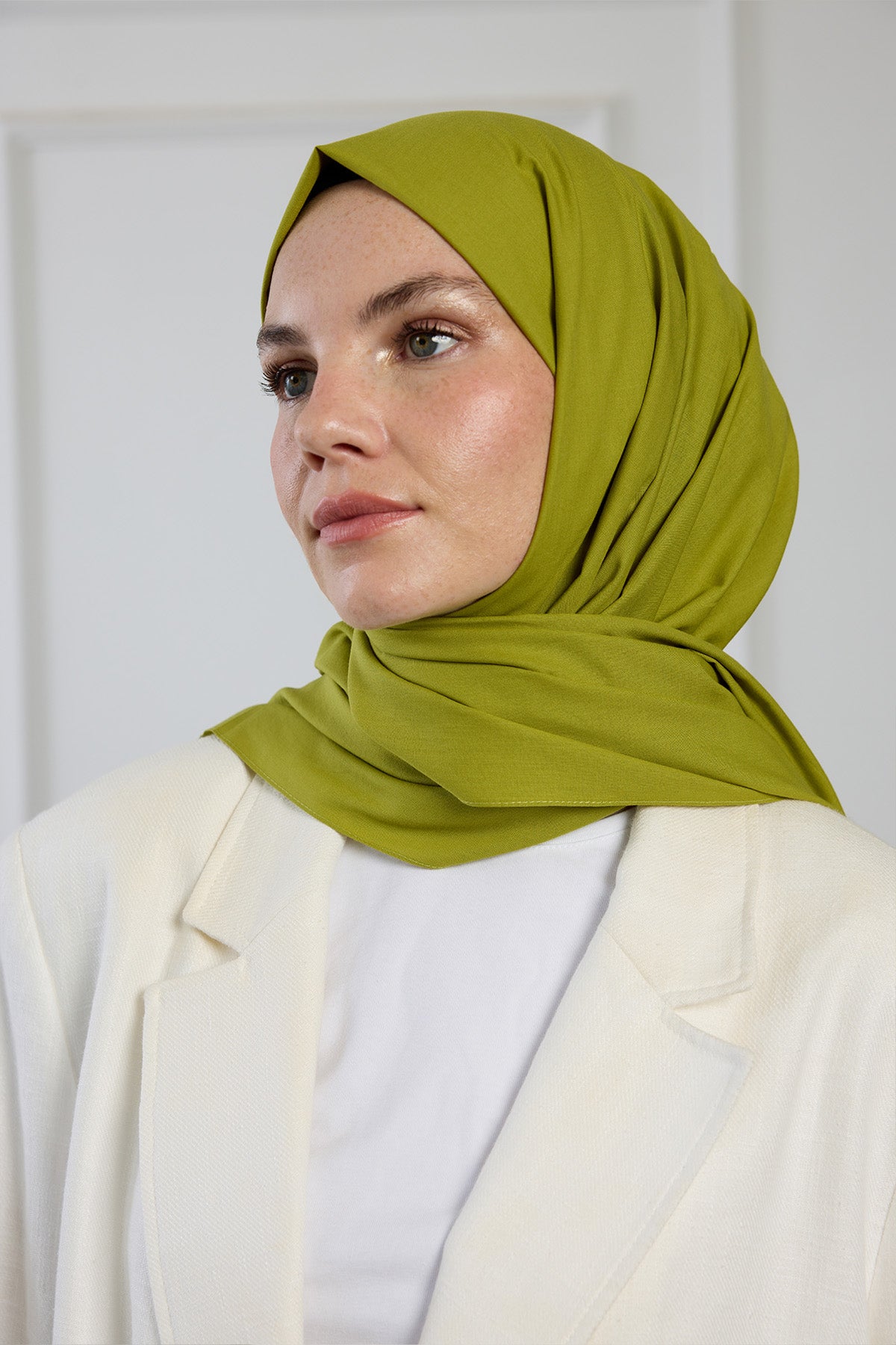 Pure Pamuk Şal - Yağ Yeşili