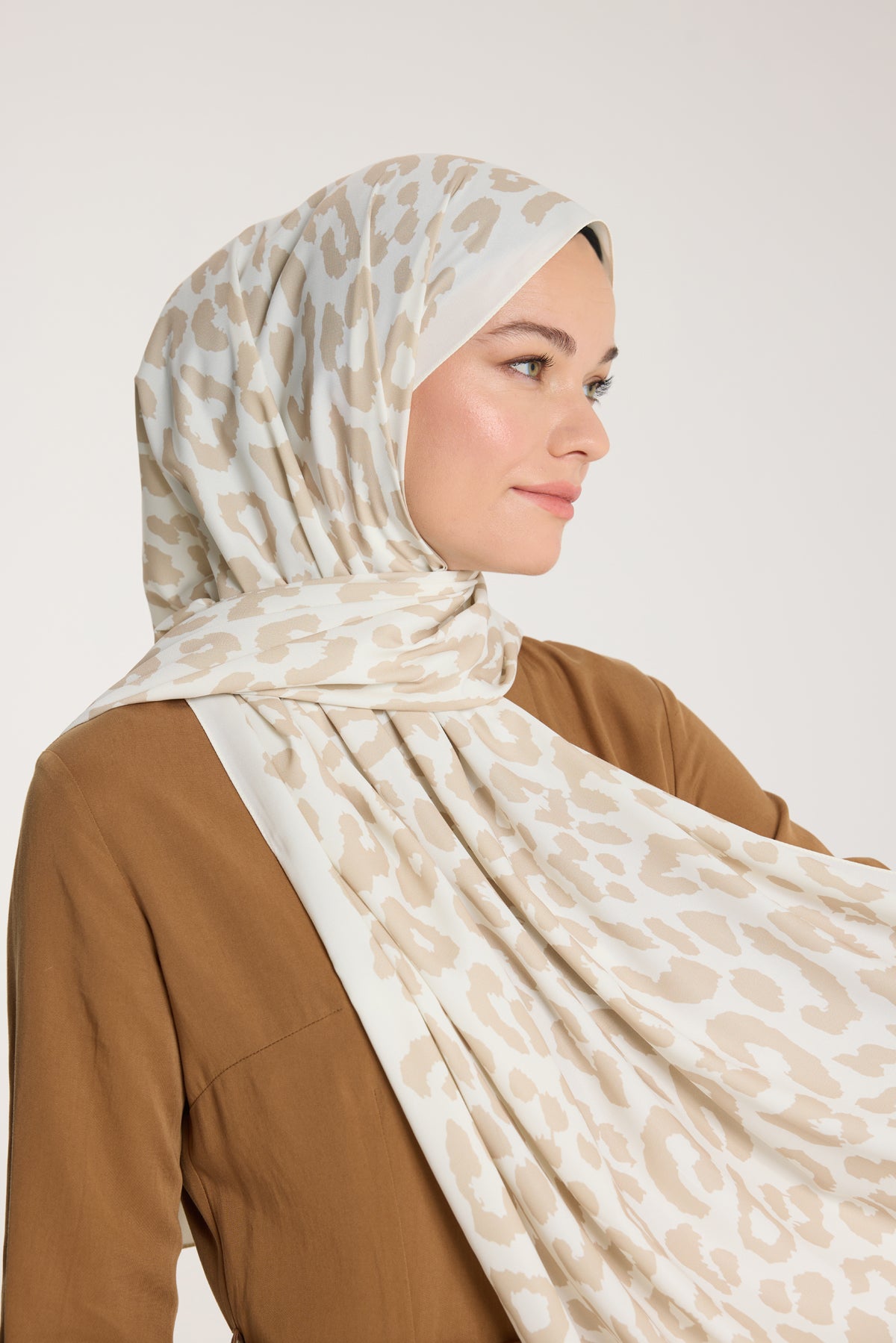 Pure Tone Şal - Leopar Desen - Fildişi - Bej