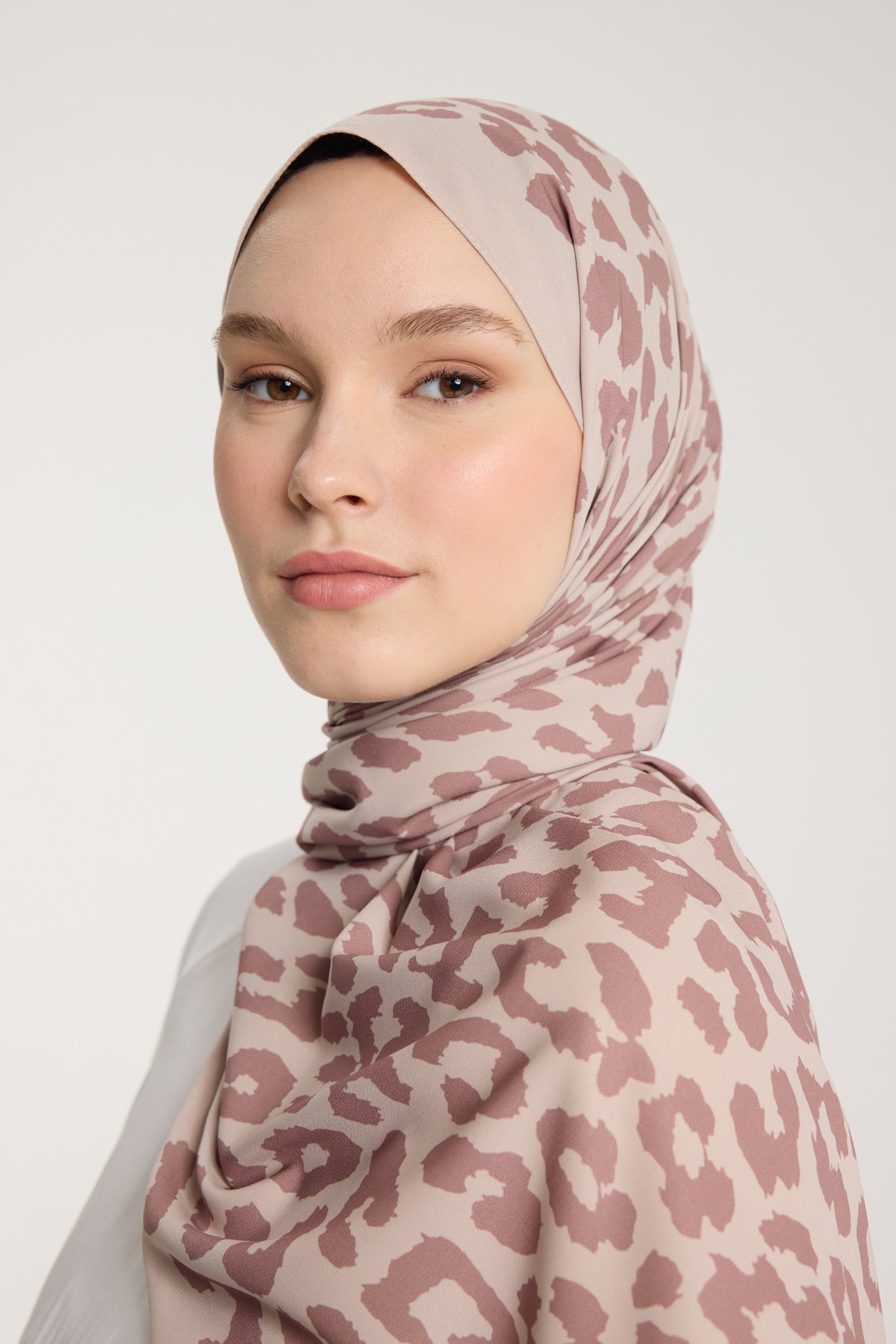 Pure Tone Şal - Leopar Desen - Taş - Nude