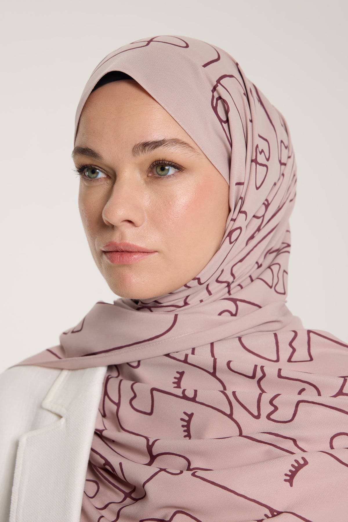 Pure Tone Şal - Marjinal Desen - Latte - Çikolata