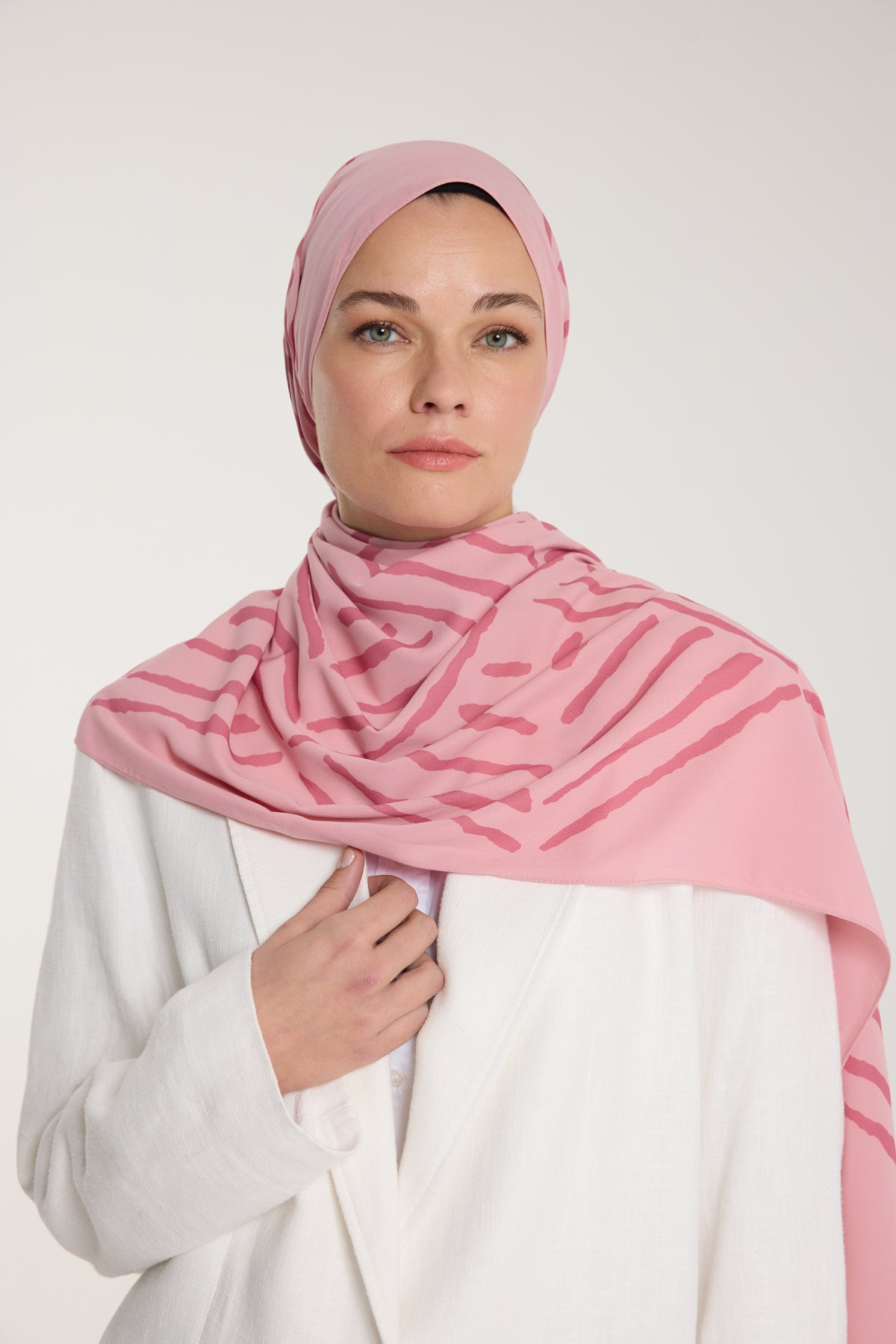 Pure Tone Şal - V Desen - Pembe - Gülkurusu