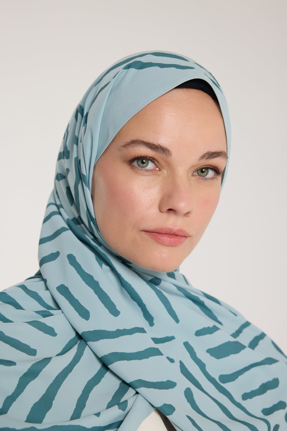 Pure Tone Şal - V Desen - Su Yeşili - Yeşil