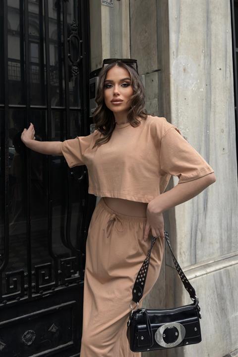 Rachel Crop Top Etek Takım 9781 08