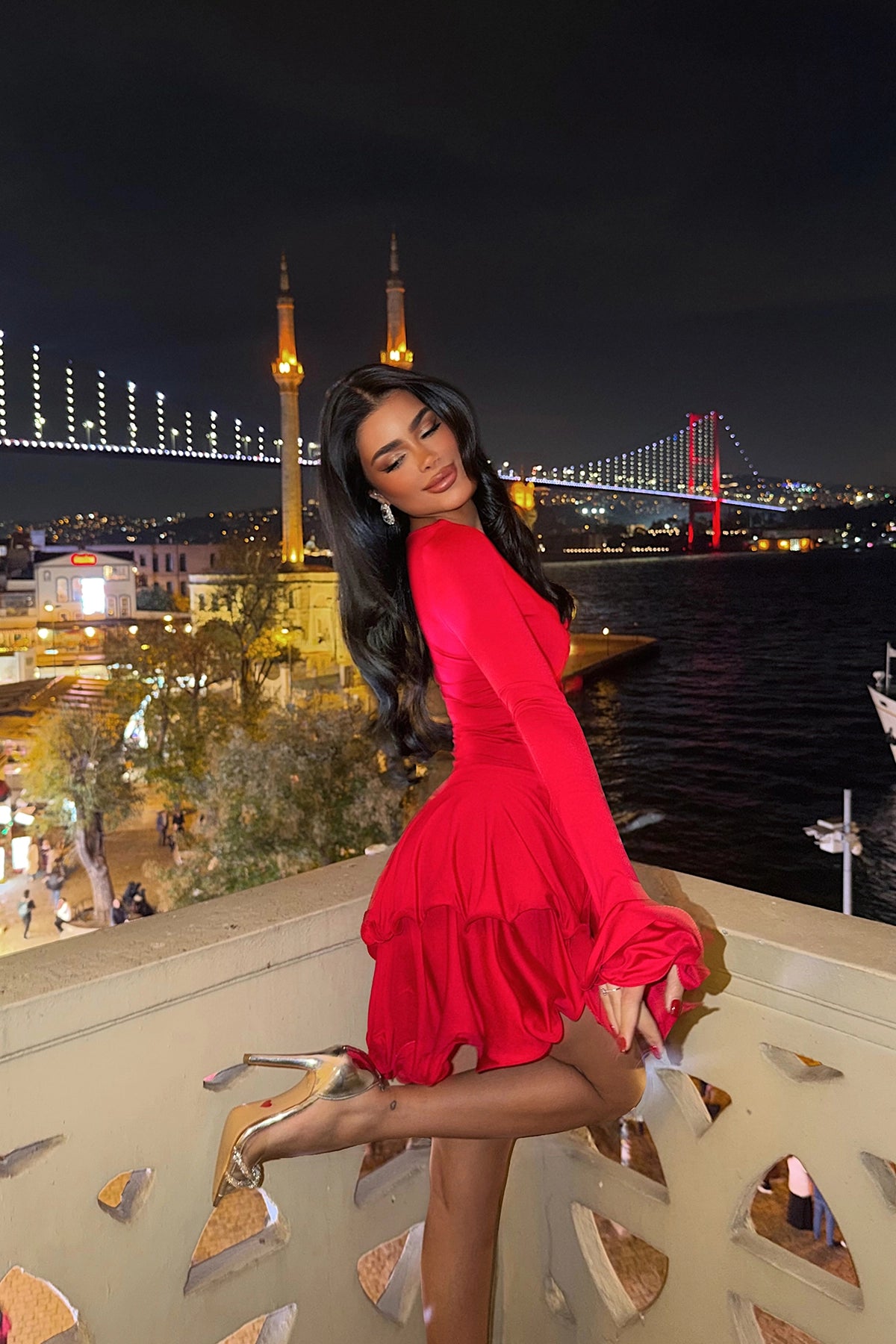 Kırmızı Taliah Mini Elbise