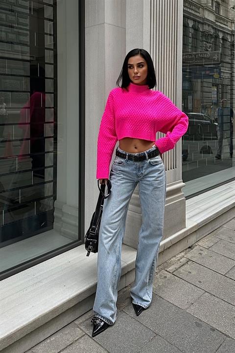 Sabina Sırt Dekolteli Crop Kazak 1270-09