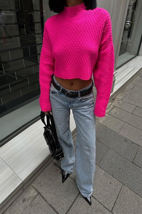 Sabina Sırt Dekolteli Crop Kazak 1270-09
