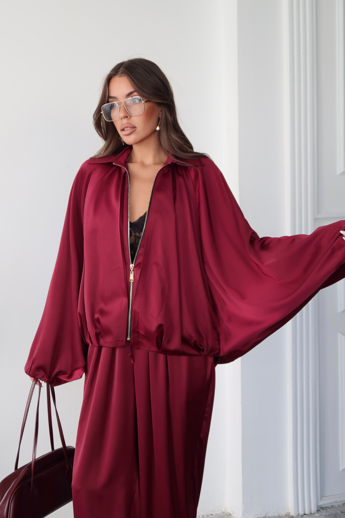 SATEN BOMBER - Bordo