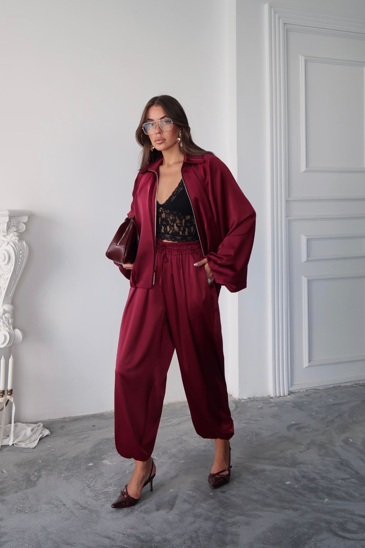 SATEN BOMBER - Bordo