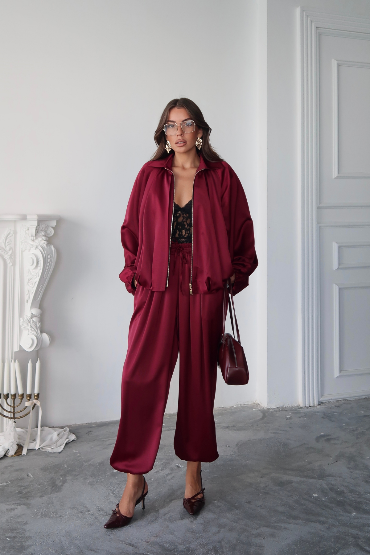 SATEN BOMBER - Bordo