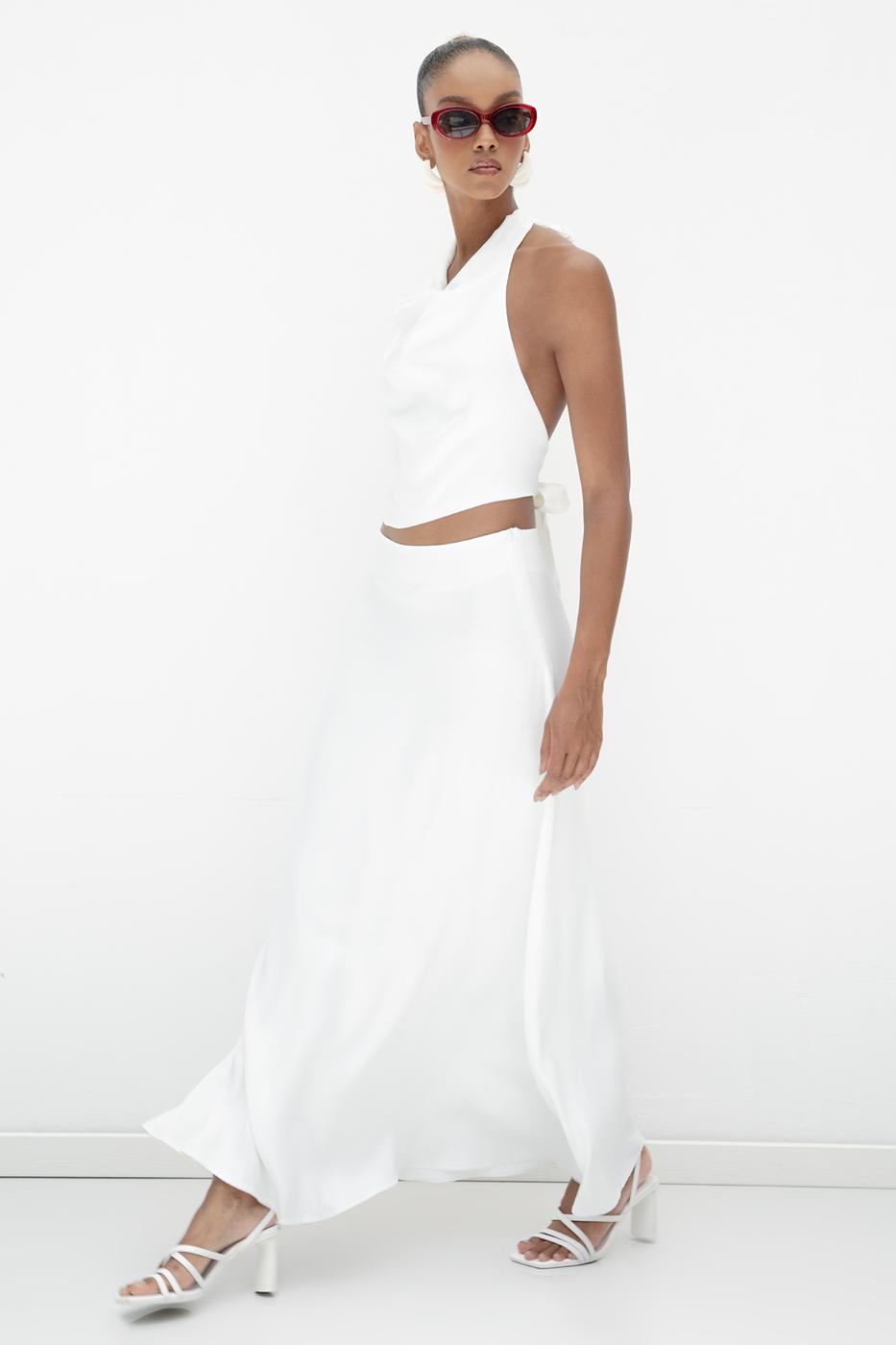Satin Midi Skirt
