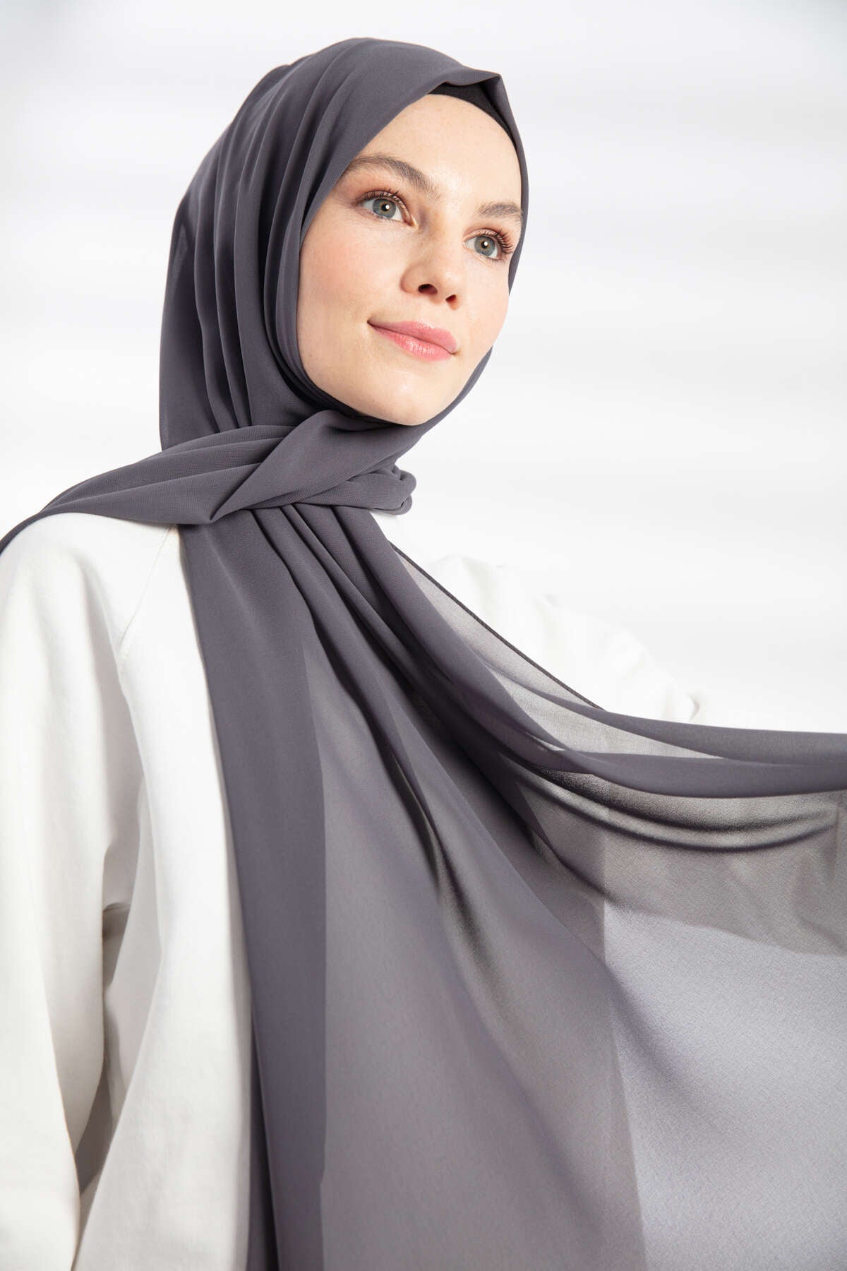 Şifon Şal - Antrasit