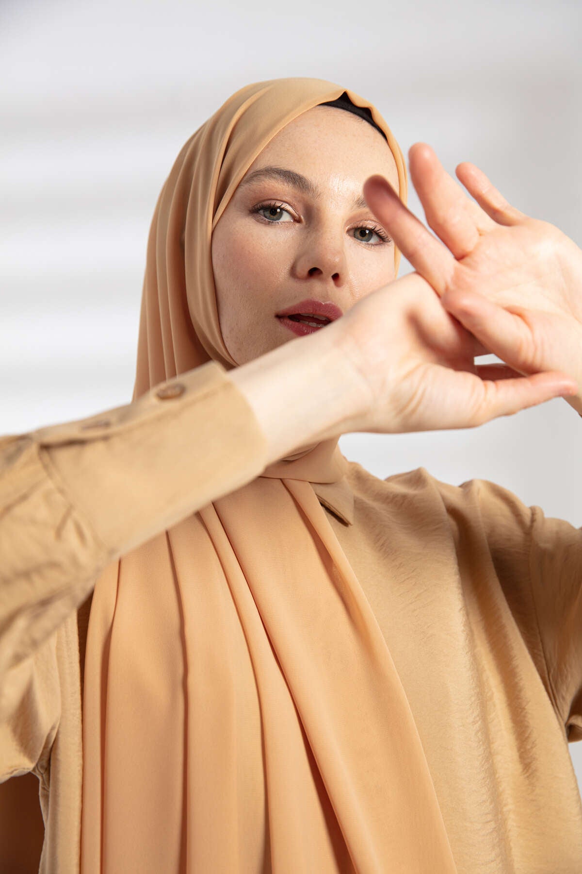 Şifon Şal - Camel