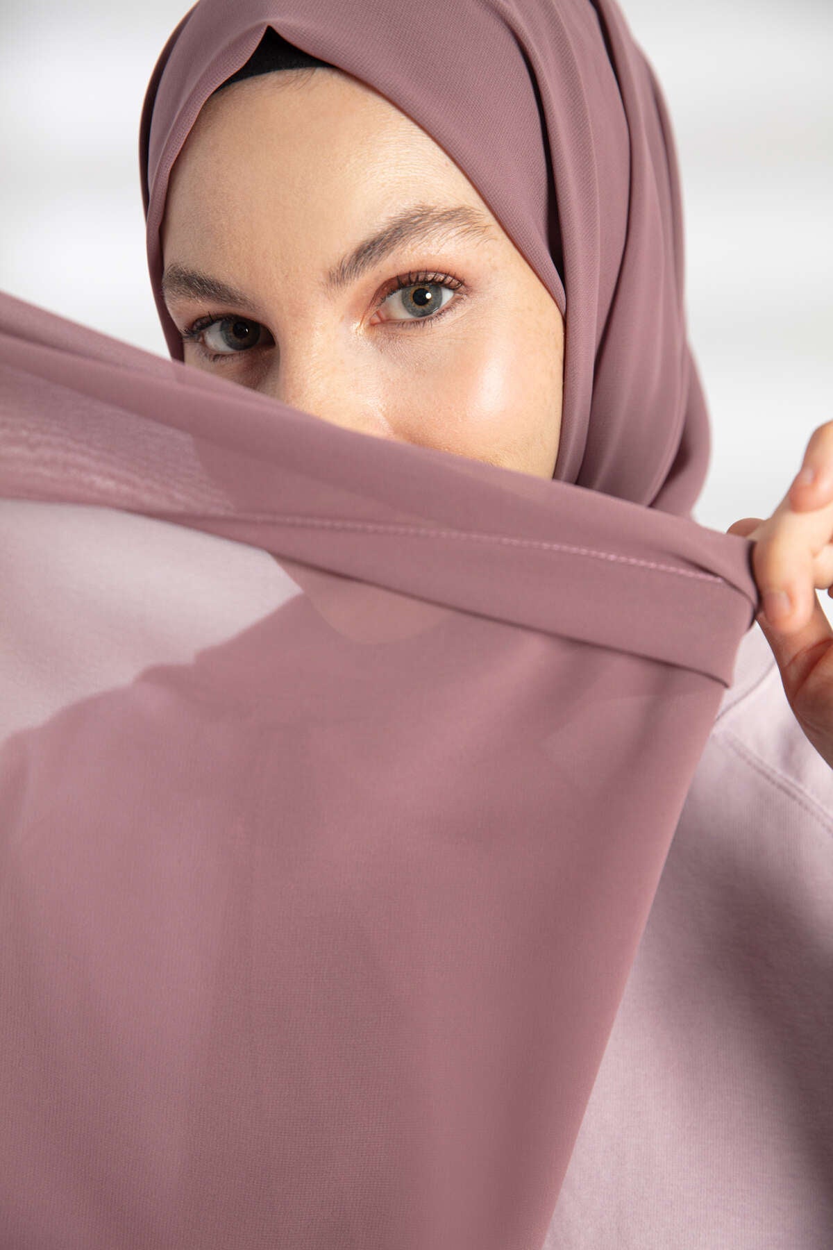 Şifon Şal - Leylak Vizon