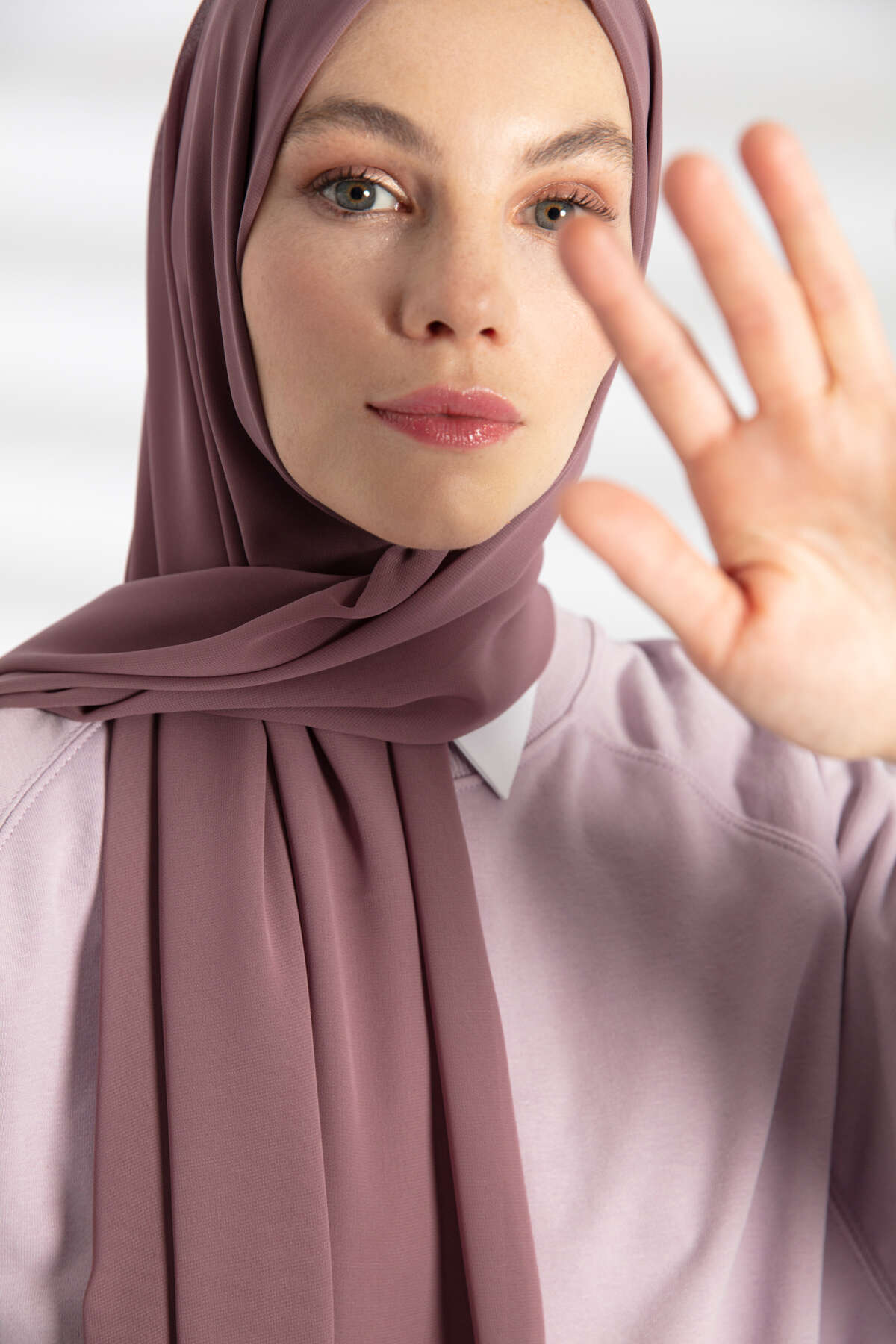 Şifon Şal - Leylak Vizon