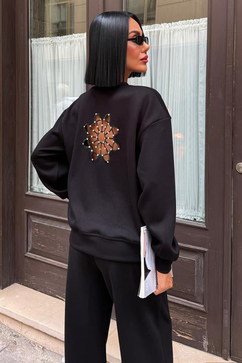 Sırtı Aksesuar Dekolteli Modal Takım 10253