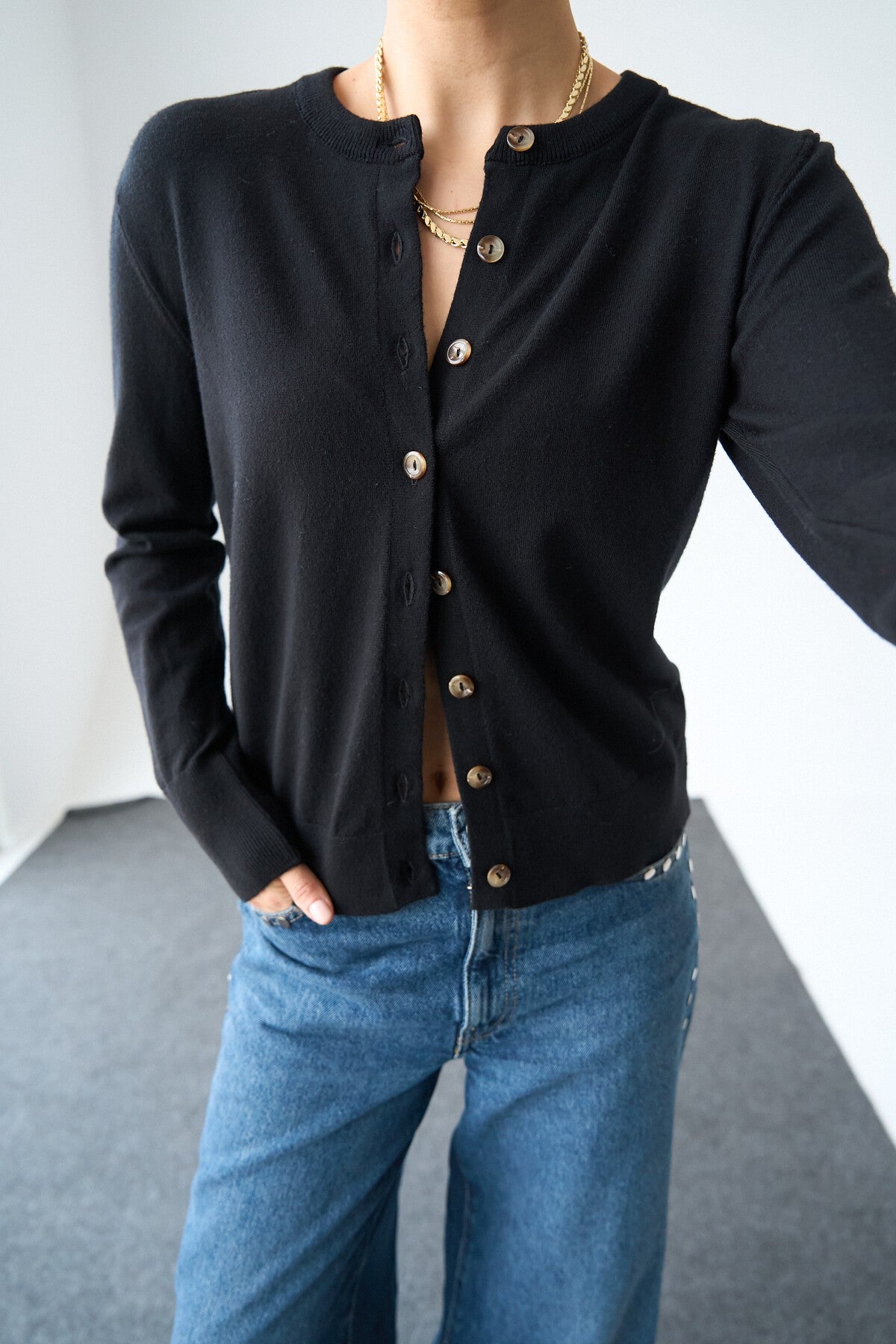 Black Knit Cardigan