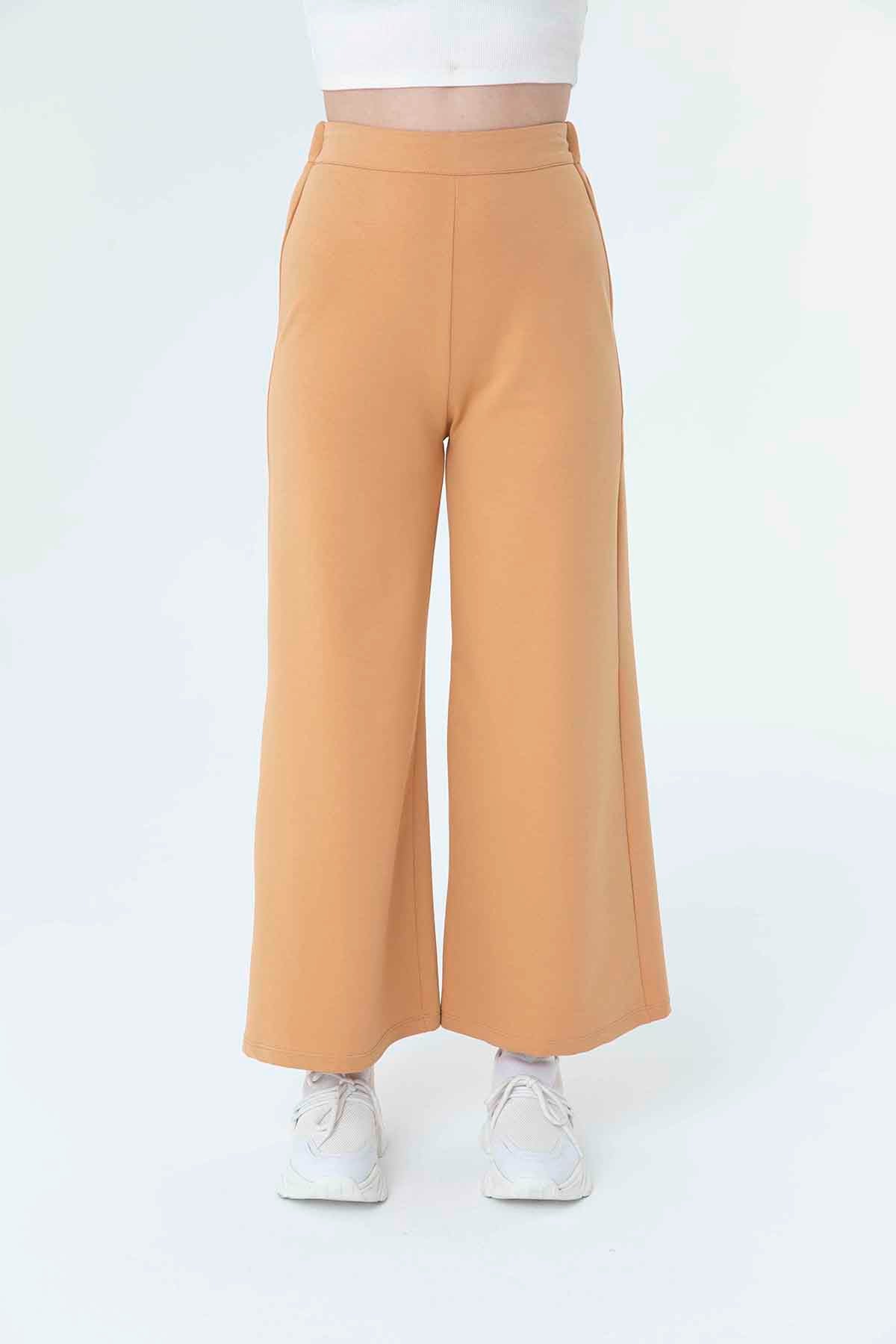 Kadın Geniş Paça Pantolon - 30007PNT - CAMEL