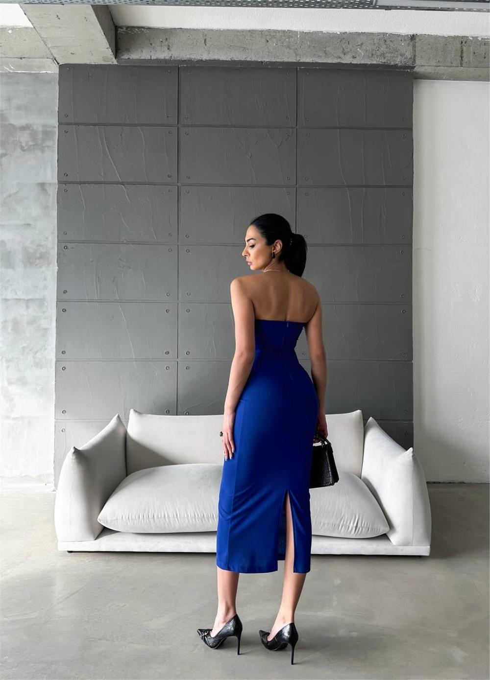 STRAPLEZ KREP ELBİSE - Saks