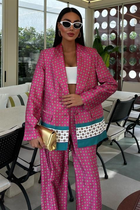 Su Yolu Desen Chanel Saten Takım 10009