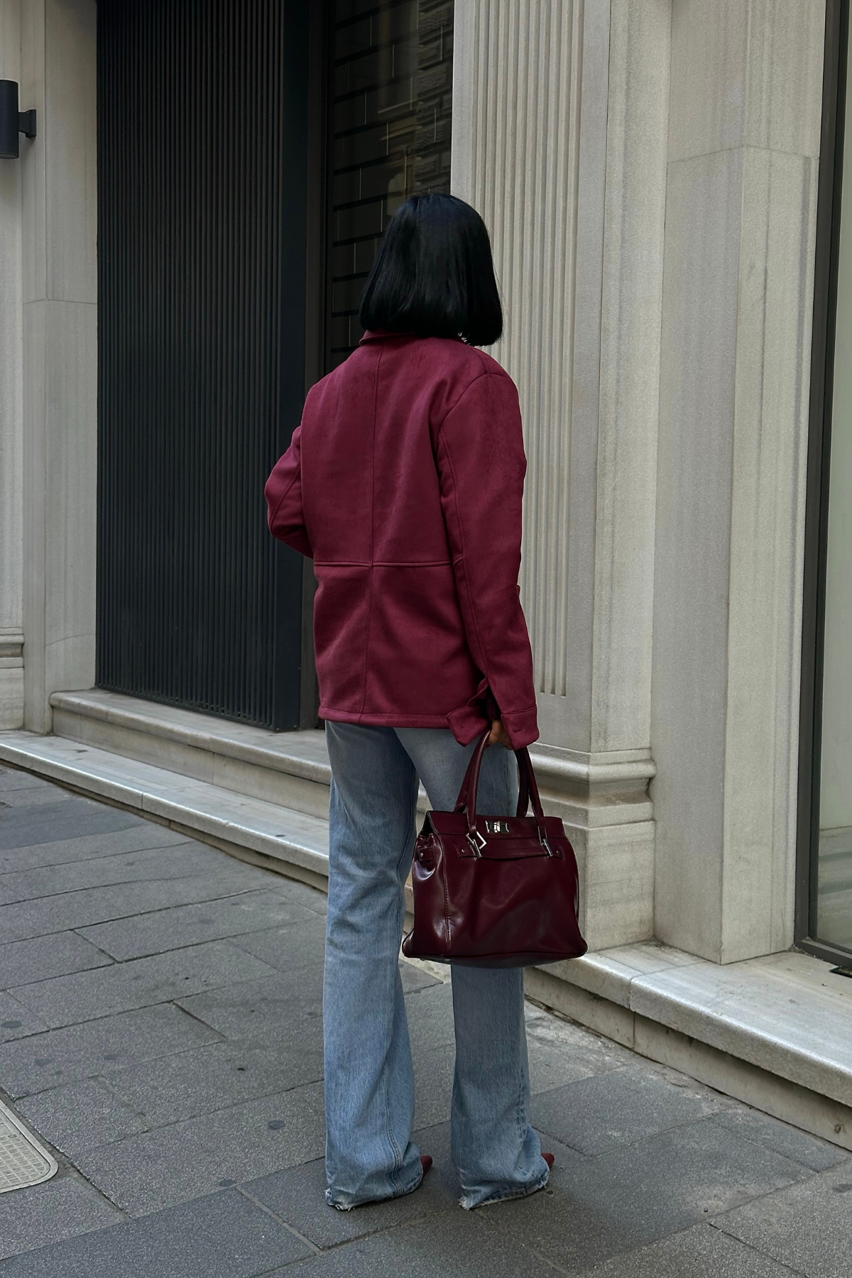 SÜET CEKET - Bordo
