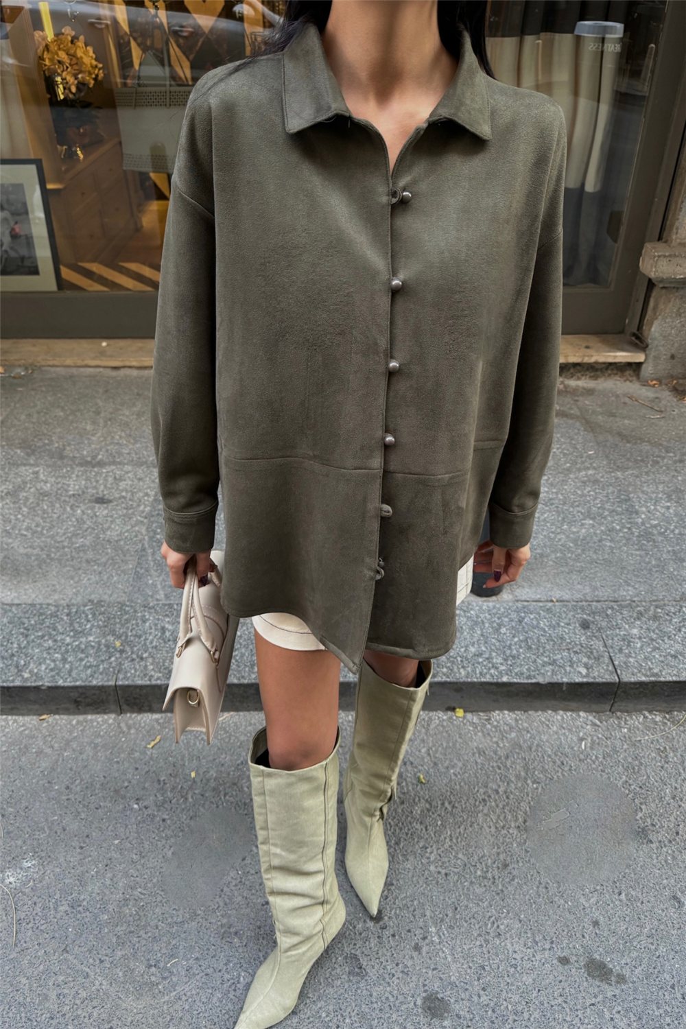 SÜET GÖMLEK - Haki