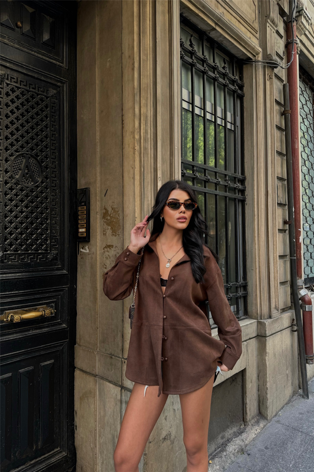 SÜET GÖMLEK - Kahverengi