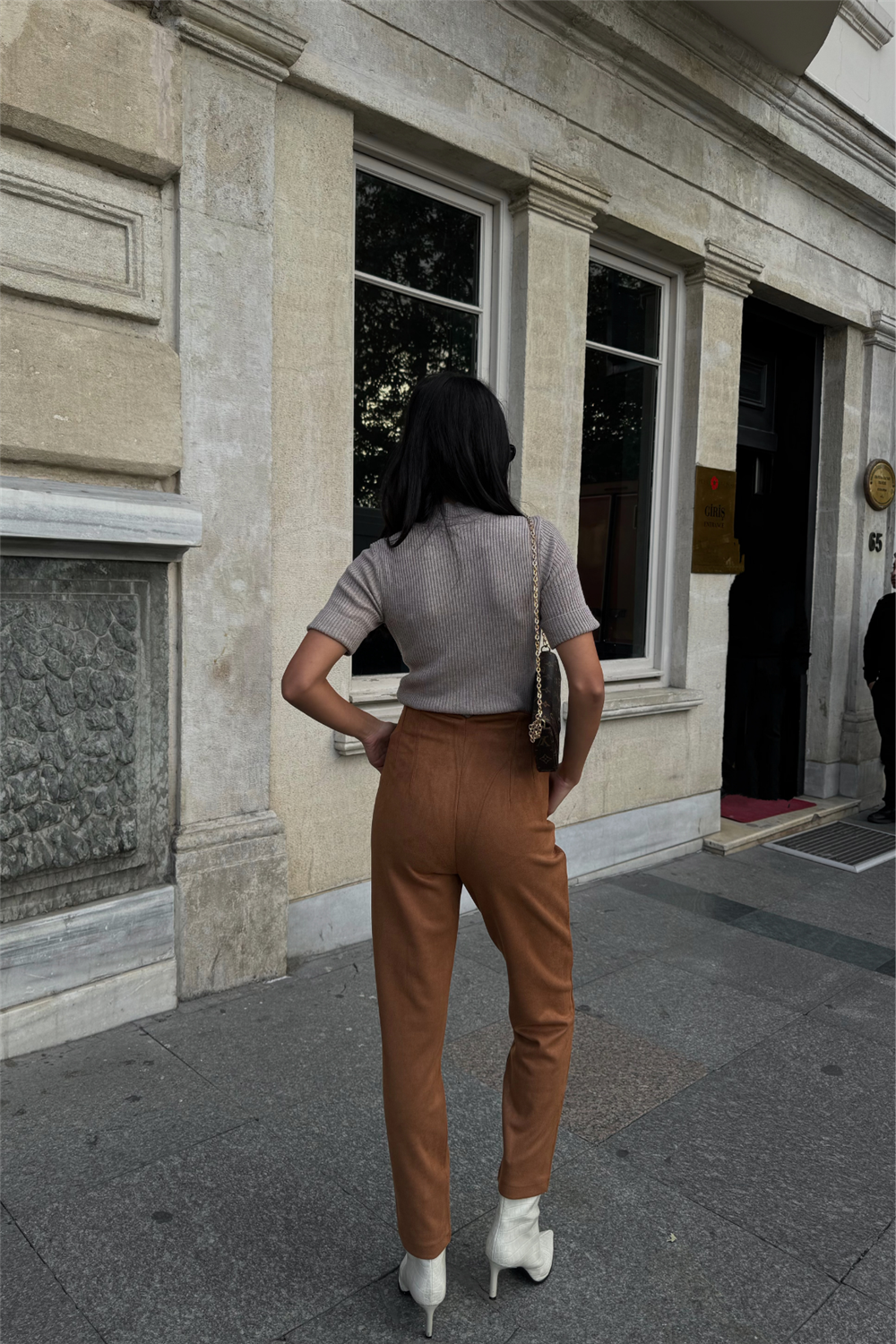 SÜET PANTOLON PENSLİ - Taba