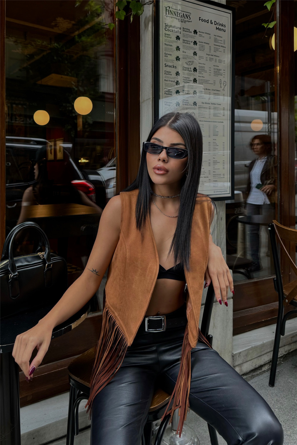 SÜET PÜSKÜLLÜ YELEK - Kahverengi