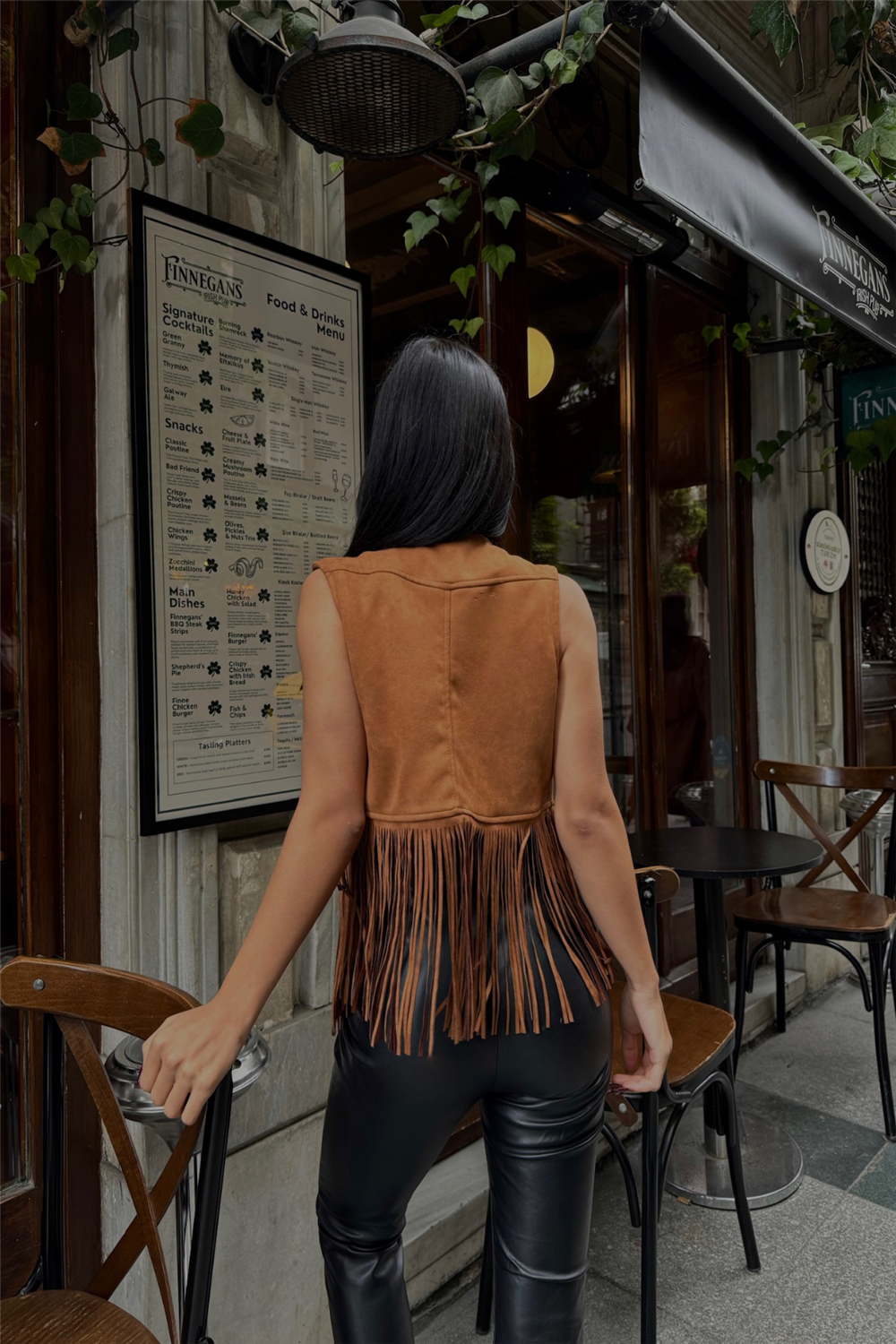 SÜET PÜSKÜLLÜ YELEK - Kahverengi