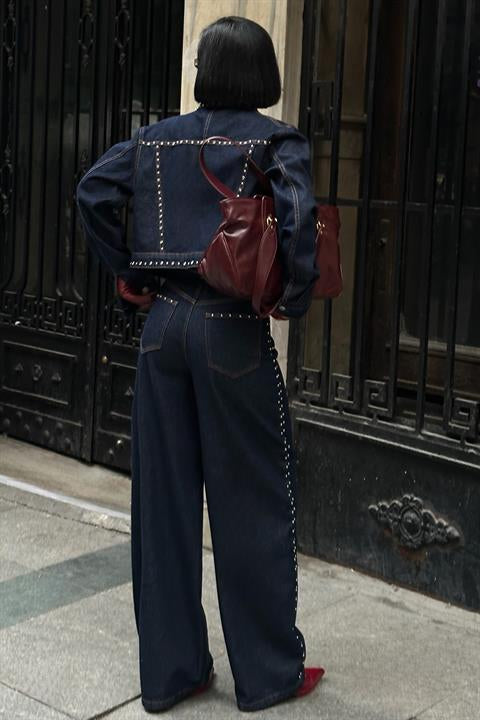 Taş Detaylı Ceket Pantolon Denim Takım 10277