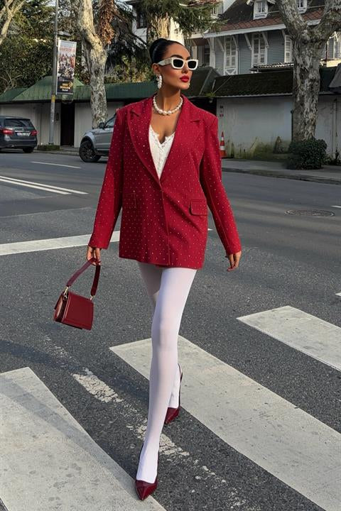 Taş Detaylı Premium Blazer Ceket 6122