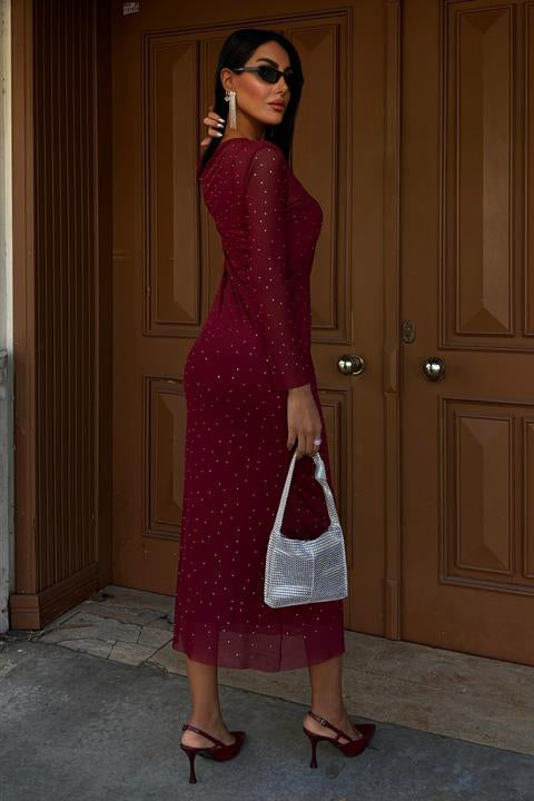 Taş İşlemeli Premium Tül Elbise 2829